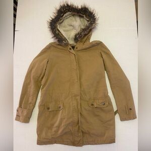 Forever‎ 21 Womens Small Winter Jacket Parka with Fur Lined Hood
